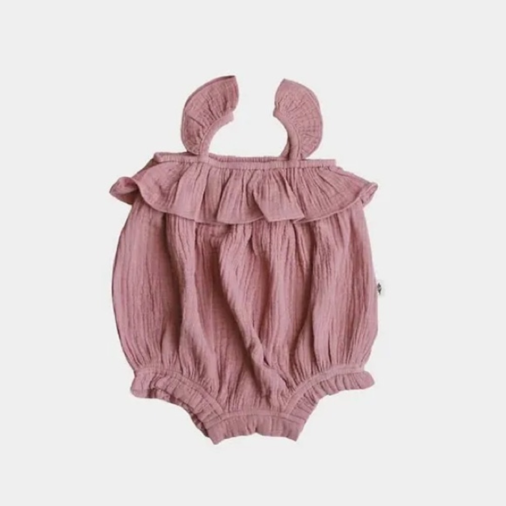 Dark Rose Muslin Romper